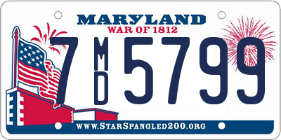 MD license plate 7MD5799