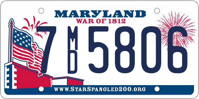 MD license plate 7MD5806