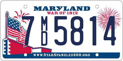 MD license plate 7MD5814