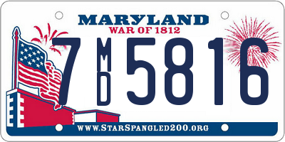 MD license plate 7MD5816
