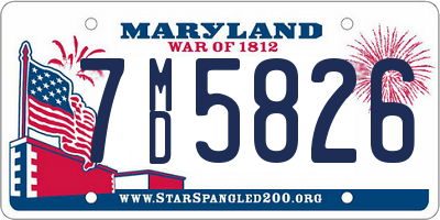 MD license plate 7MD5826