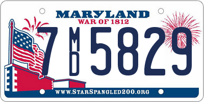 MD license plate 7MD5829