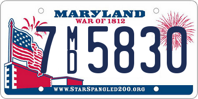 MD license plate 7MD5830