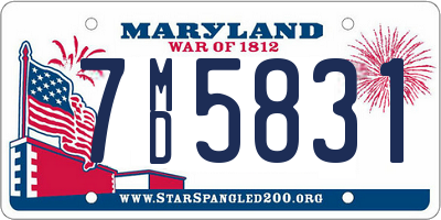 MD license plate 7MD5831