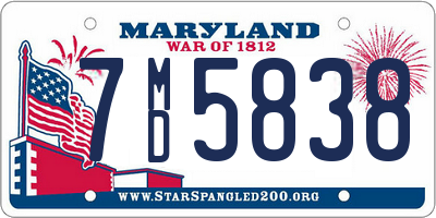 MD license plate 7MD5838