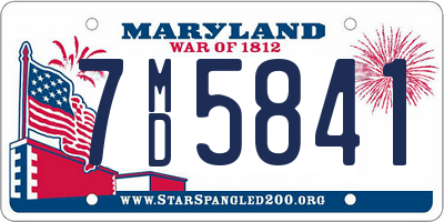 MD license plate 7MD5841