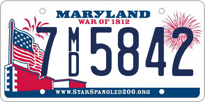 MD license plate 7MD5842