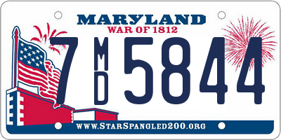 MD license plate 7MD5844