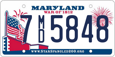 MD license plate 7MD5848