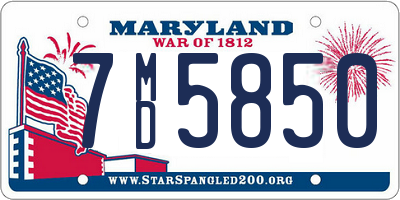 MD license plate 7MD5850