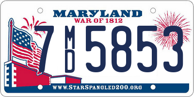 MD license plate 7MD5853