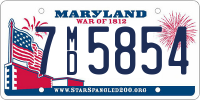 MD license plate 7MD5854