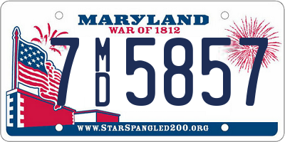 MD license plate 7MD5857