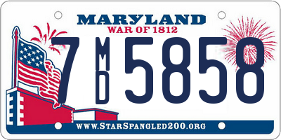 MD license plate 7MD5858