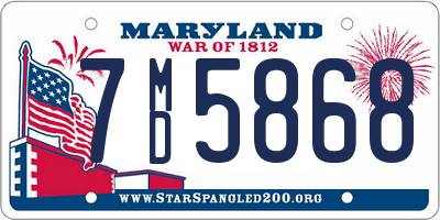 MD license plate 7MD5868