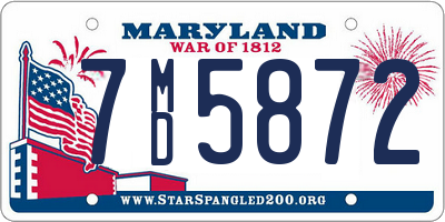 MD license plate 7MD5872