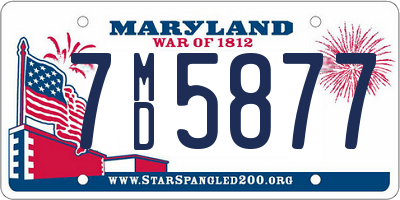 MD license plate 7MD5877