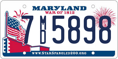 MD license plate 7MD5898