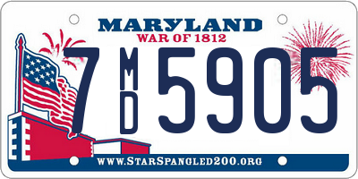 MD license plate 7MD5905