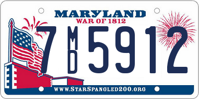 MD license plate 7MD5912