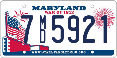 MD license plate 7MD5921