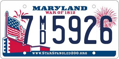 MD license plate 7MD5926