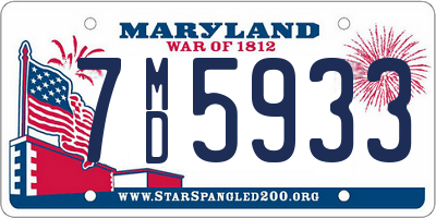 MD license plate 7MD5933