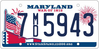 MD license plate 7MD5943