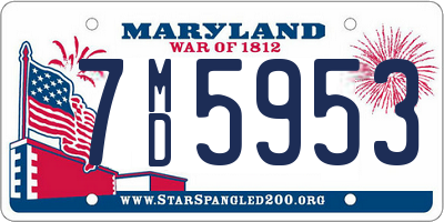 MD license plate 7MD5953