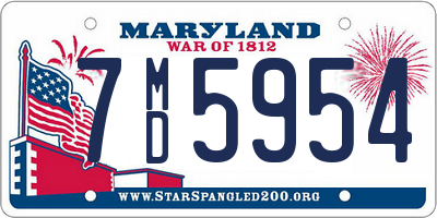 MD license plate 7MD5954
