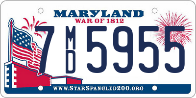 MD license plate 7MD5955