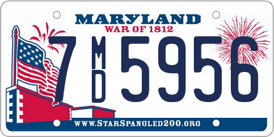 MD license plate 7MD5956