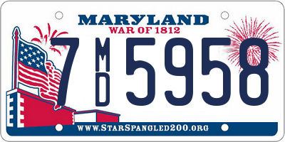 MD license plate 7MD5958