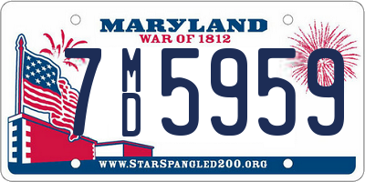 MD license plate 7MD5959