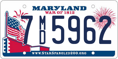 MD license plate 7MD5962