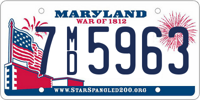 MD license plate 7MD5963