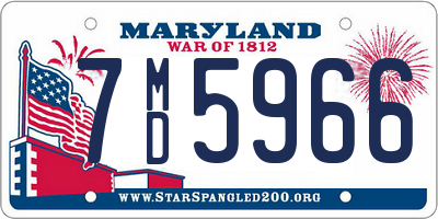 MD license plate 7MD5966