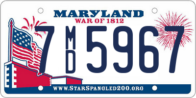 MD license plate 7MD5967