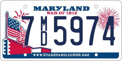 MD license plate 7MD5974