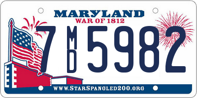 MD license plate 7MD5982