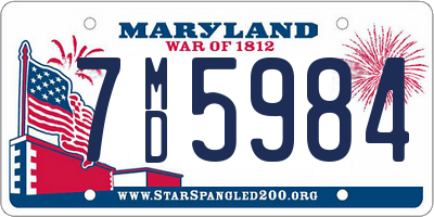 MD license plate 7MD5984