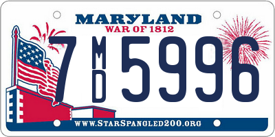 MD license plate 7MD5996