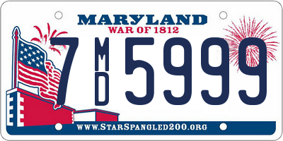 MD license plate 7MD5999