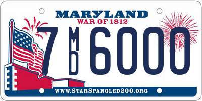 MD license plate 7MD6000