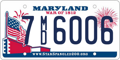 MD license plate 7MD6006