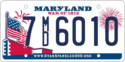 MD license plate 7MD6010