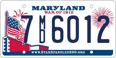 MD license plate 7MD6012