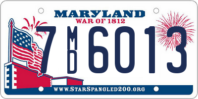 MD license plate 7MD6013