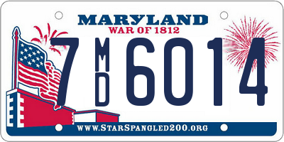 MD license plate 7MD6014