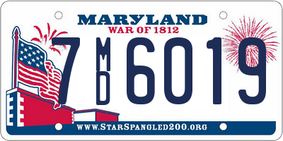 MD license plate 7MD6019